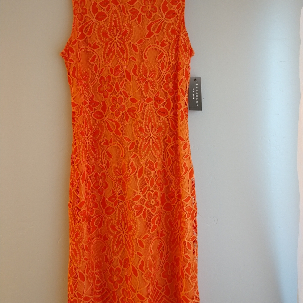 Orange lace dress